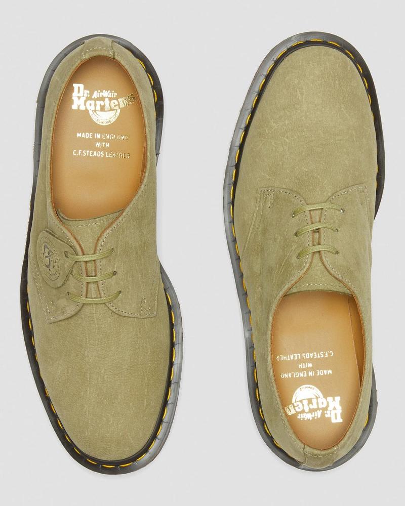 Dr Martens 1461 Made in England Nubuck Læder Oxford Sko Herre Grøn | DK 597FDN